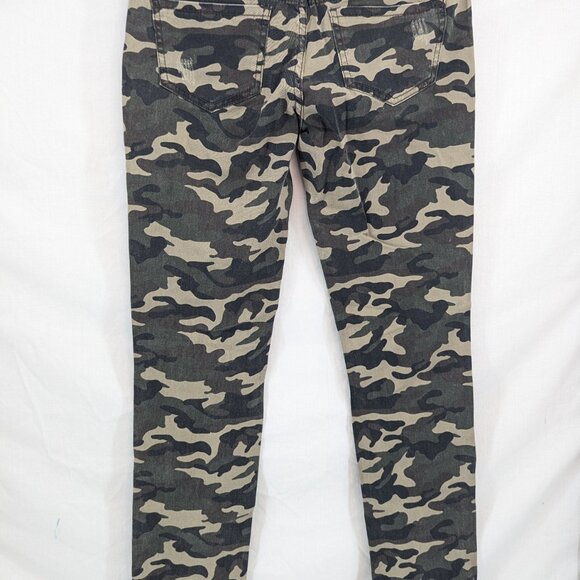 Miley Cyrus Max Azria Army Camo Pattern Junior Distressed Skinny Jeans Size 9 - Picture 5 of 11
